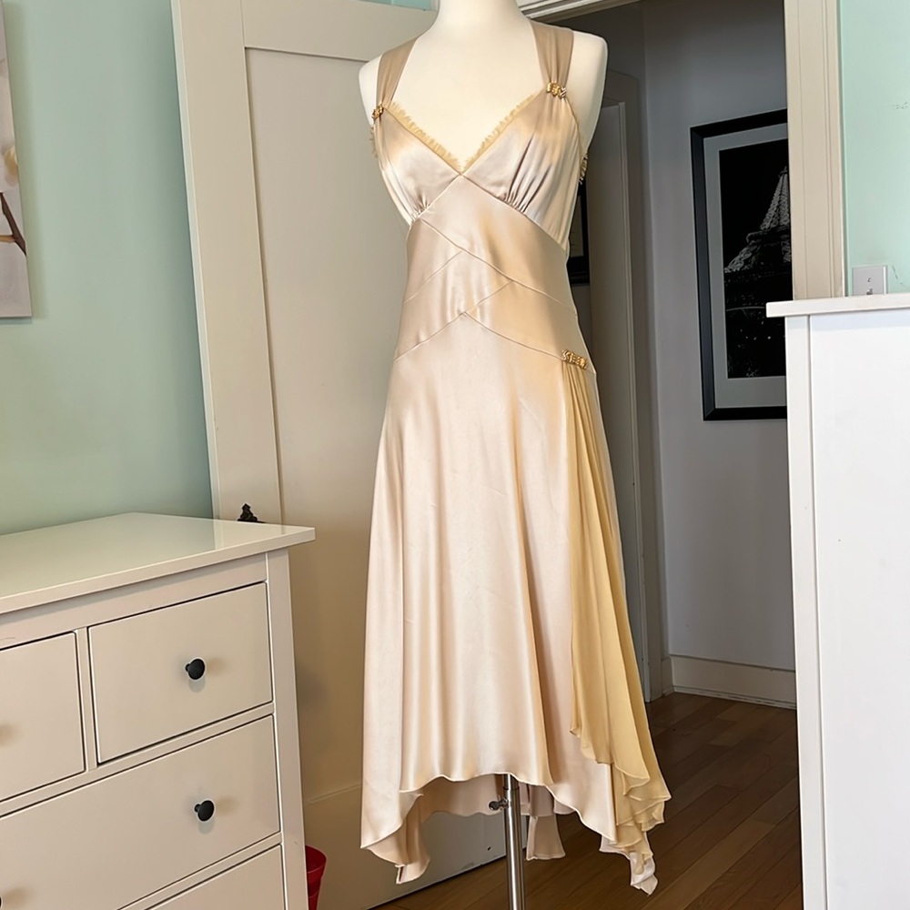 ABS Vintage Champagne colored Old Hollywood Marilyn Monroe Cocktail Dress